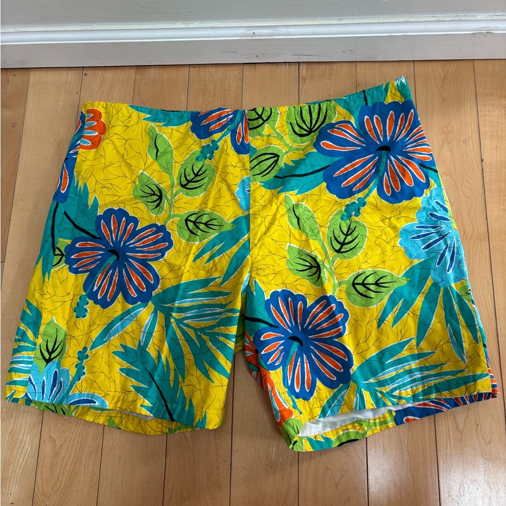 Vtg Original Jams Hawaiian print Swim Shorts L